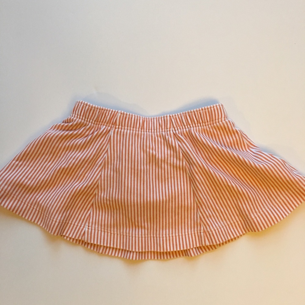 TEA COLLECTION orange/white stripe skirt. VGUC.